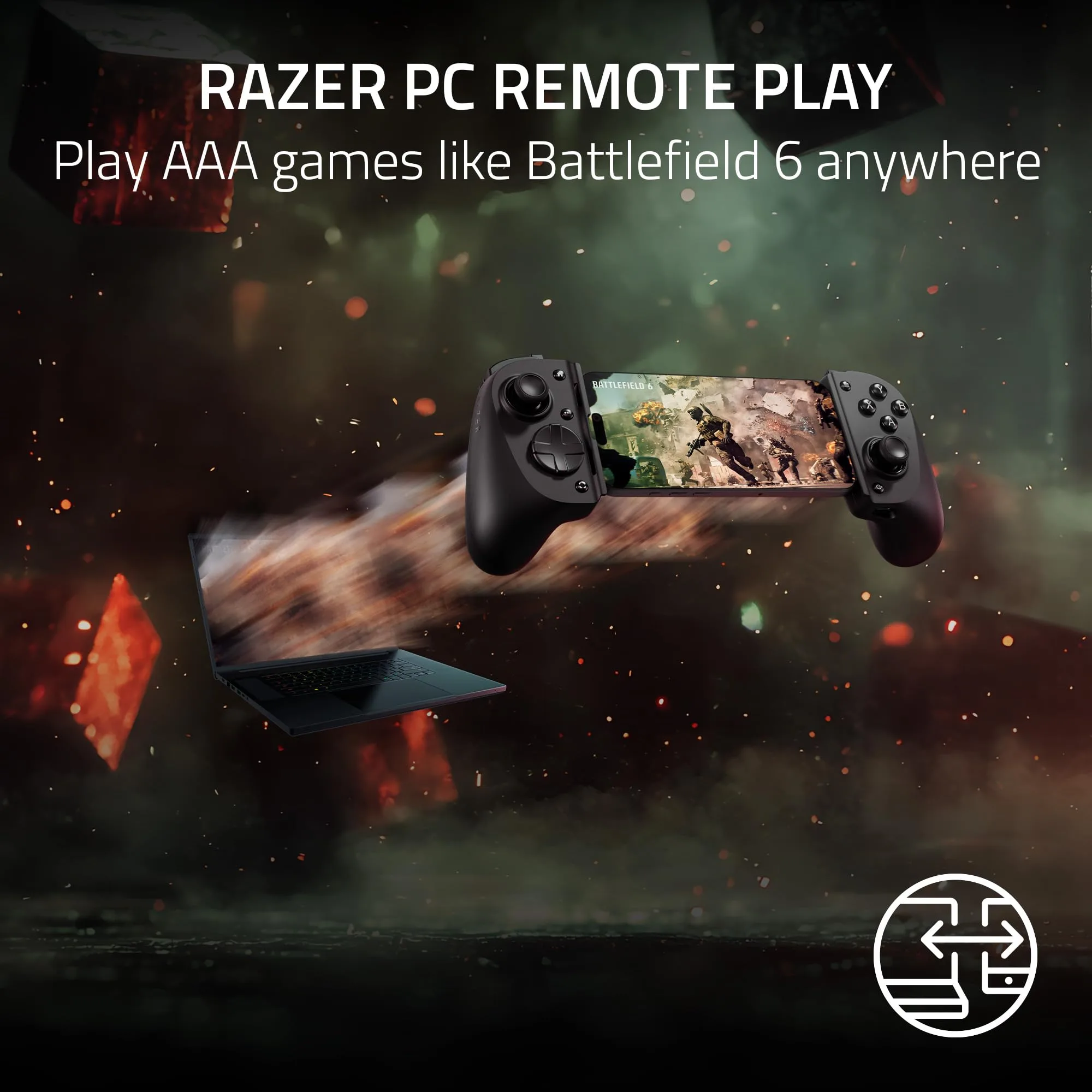 Razer Kishi V3 Gaming Controller for iPhone 15 & 16, Android: Full Sized TMR Thumbsticks - Dual Back Buttons - Fits Most Phone Cases - Wired & Remote Play for PC - 3 Free Months of Apple Arcade