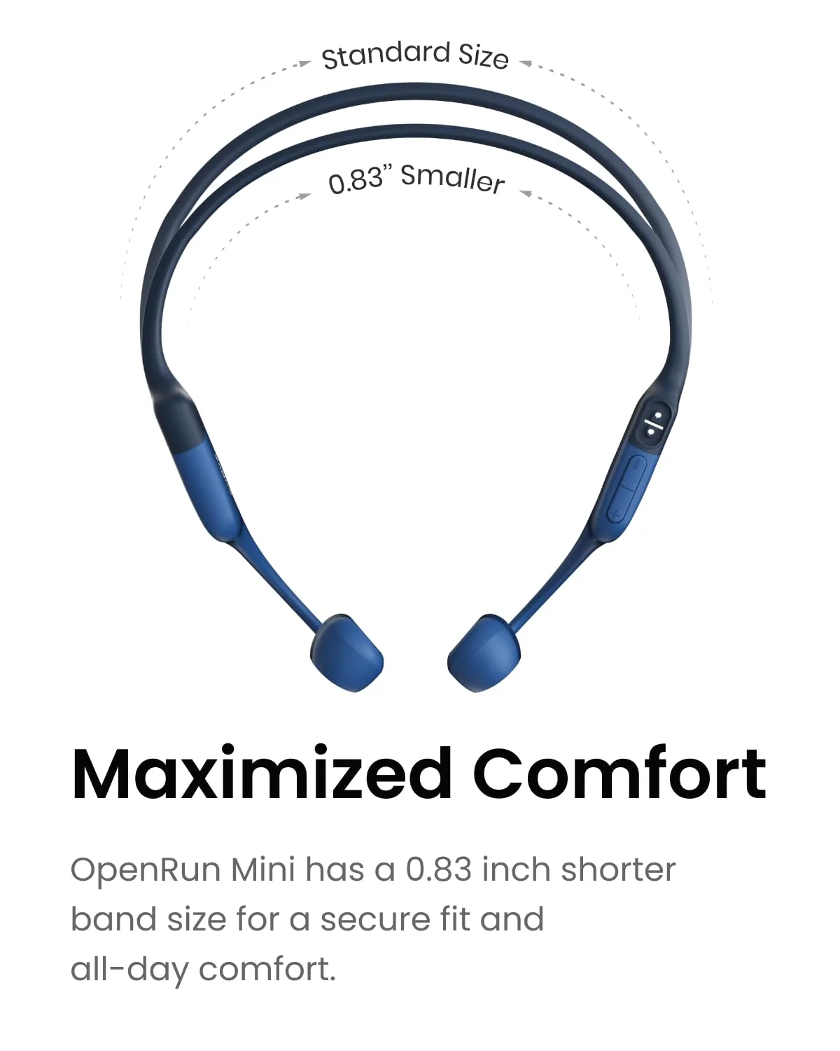 SHOKZ OpenRun Mini (AfterShokz Aeropex Mini) -Bone Conduction Open-Ear Bluetooth Sport Headphones - Waterproof Wireless Earphones for Workouts and Running - Built-in Mic, with Headband