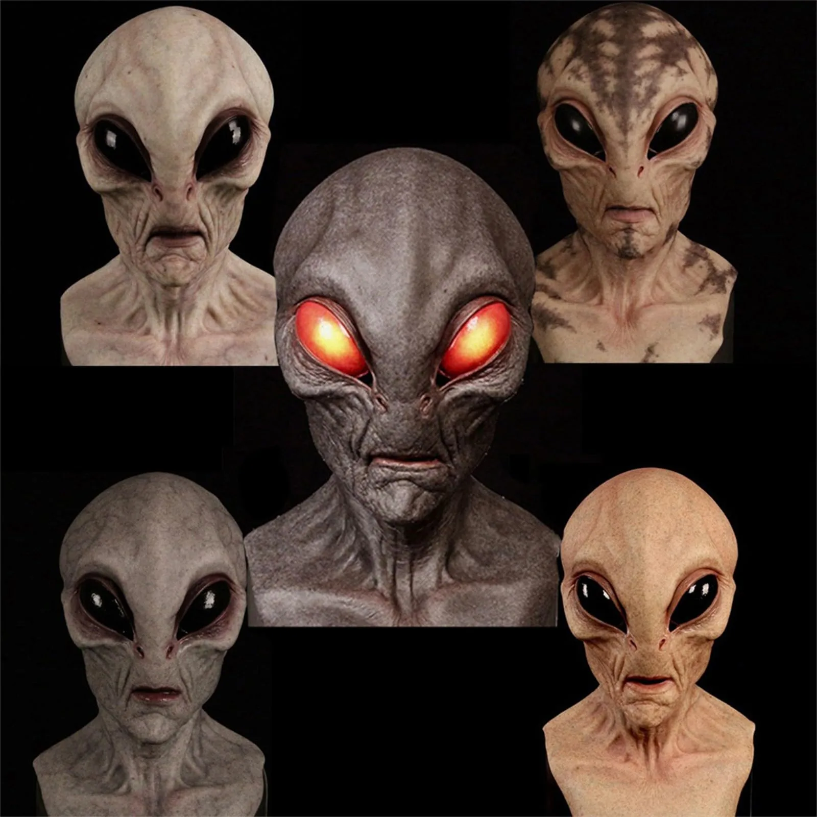 Alien Masks for Adults Latex Full Head Realistic Masks Fancy Dress for Halloween Costume Party Alien Latex Full Head Masks