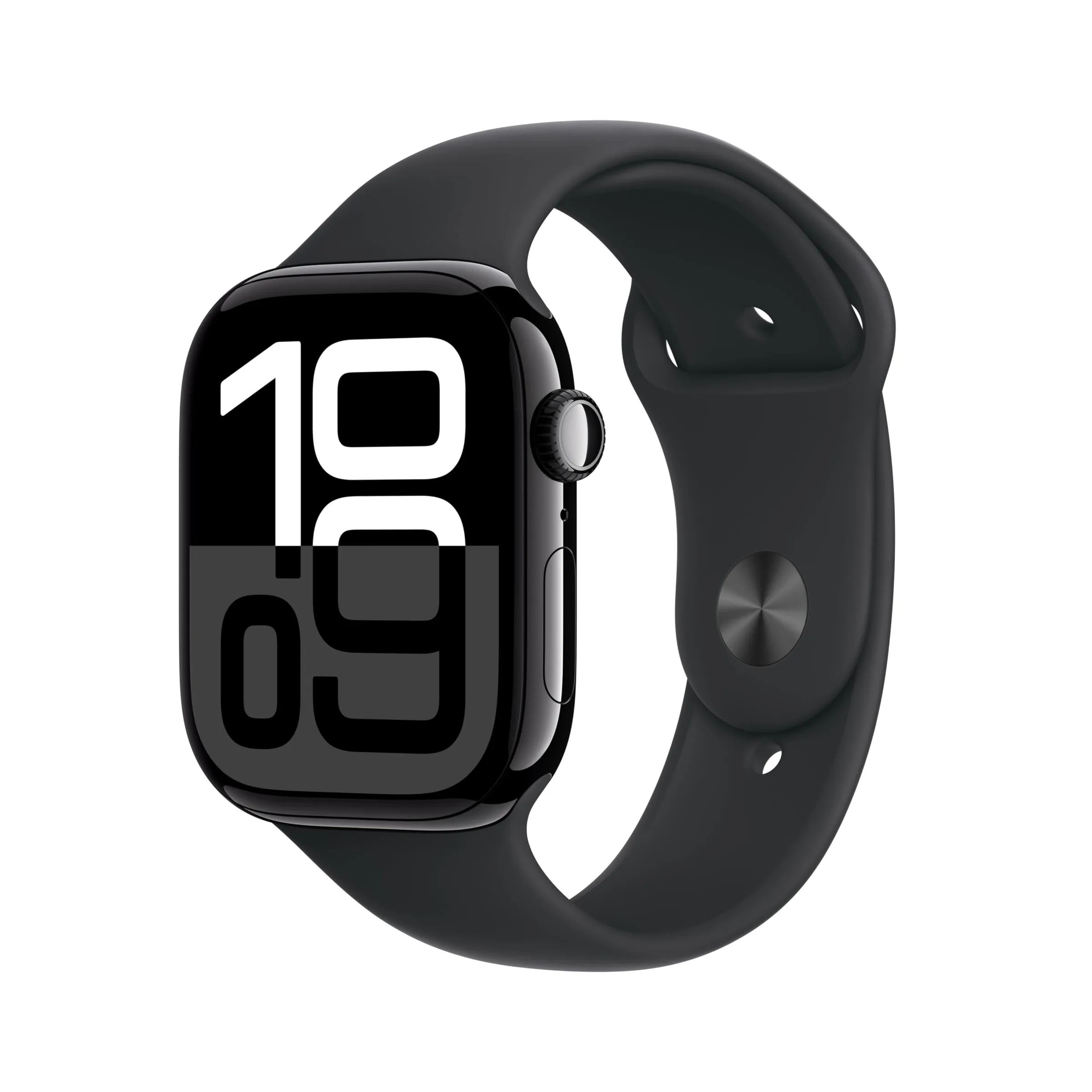 Apple Watch Series 10 Aluminum 46mm GPS Sport Band - Finish - Jet Black -Black M/L