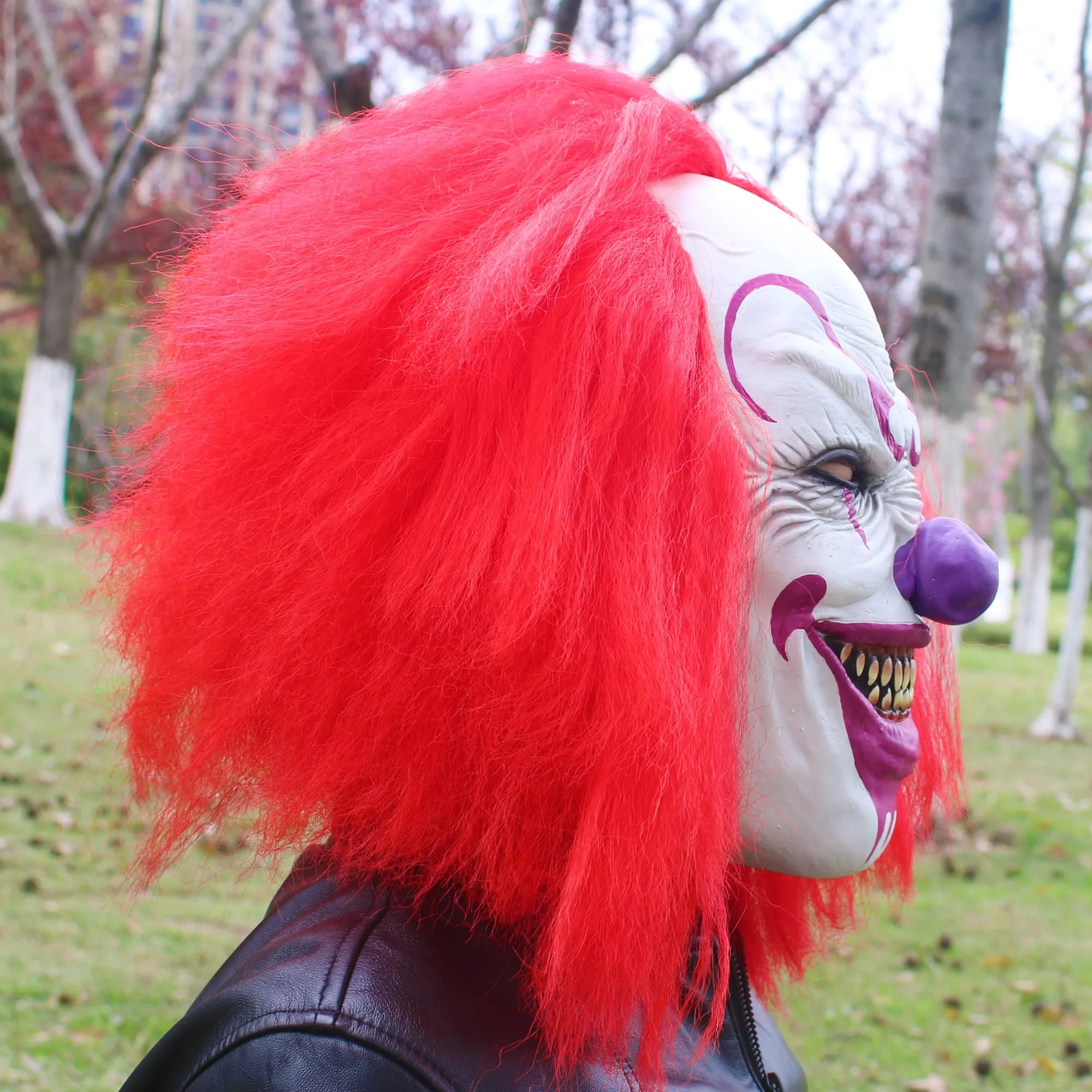 Scary Evil Killer Joker Clown Latex Mask Halloween Horror Cosplay Costume Prop