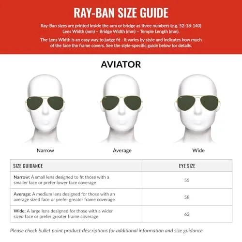 Ray-Ban RB3025 Classic Aviator Sunglasses
