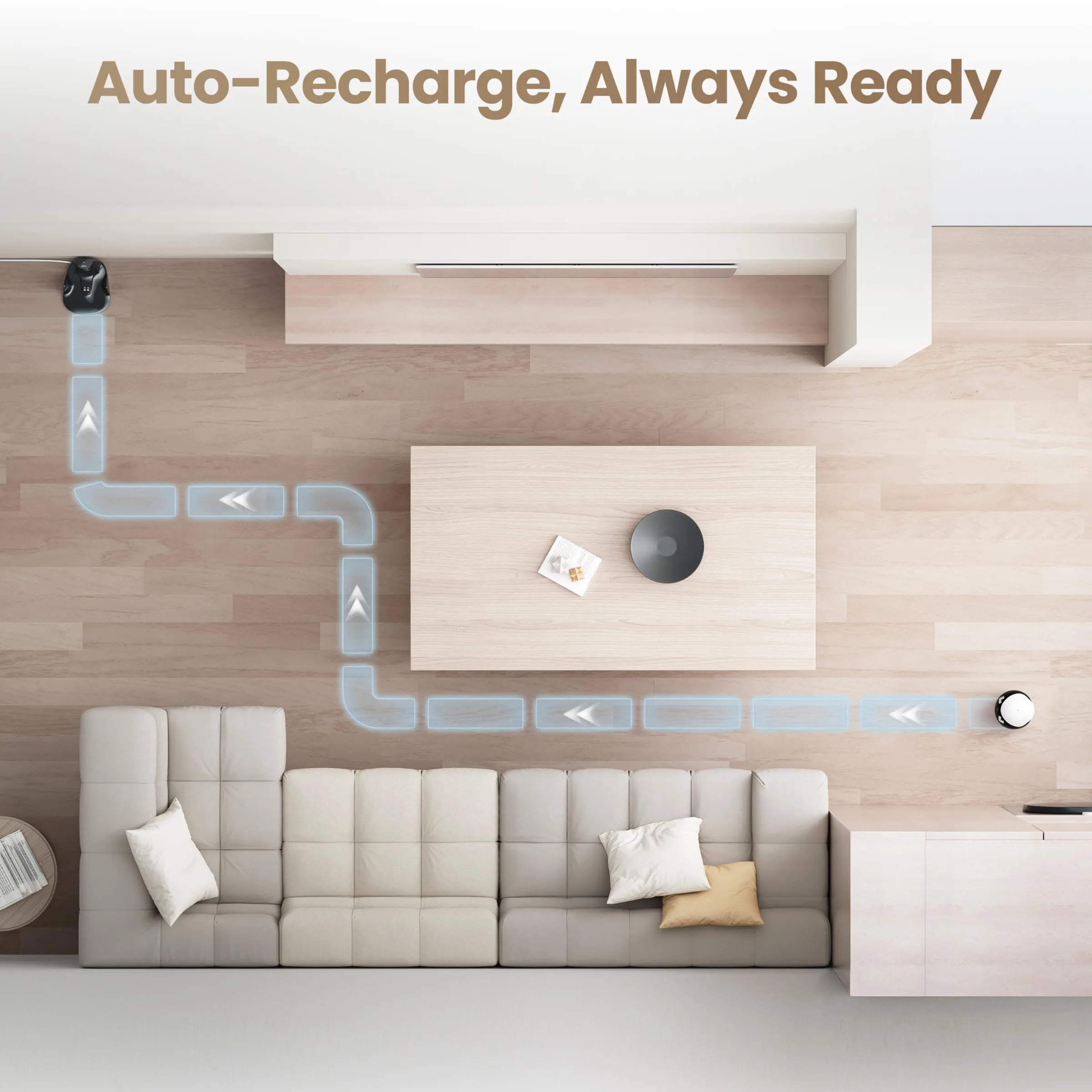 Enabot EBO FamilyBot Home Camera Robot EBO Air 2: 2K Movable Pet Camera, Indoor Robot Companion, Custom Facial Expression, Auto-Recharge, Battery-Operated, 2-Way Talk, Night Vision(Dove White)