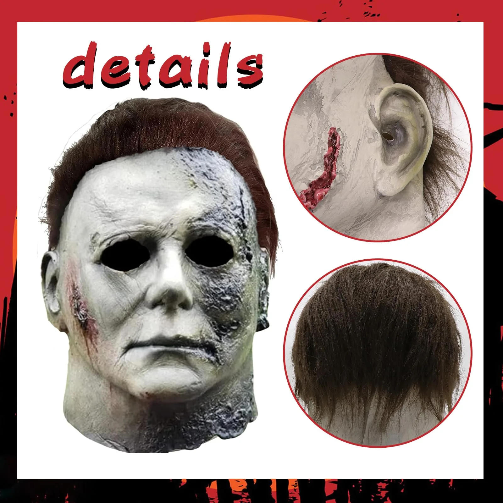 Michael Myers Mask, Halloween Horror Masquerade Cosplay Party Mask, Michael Myers Costume Scary Cosplay