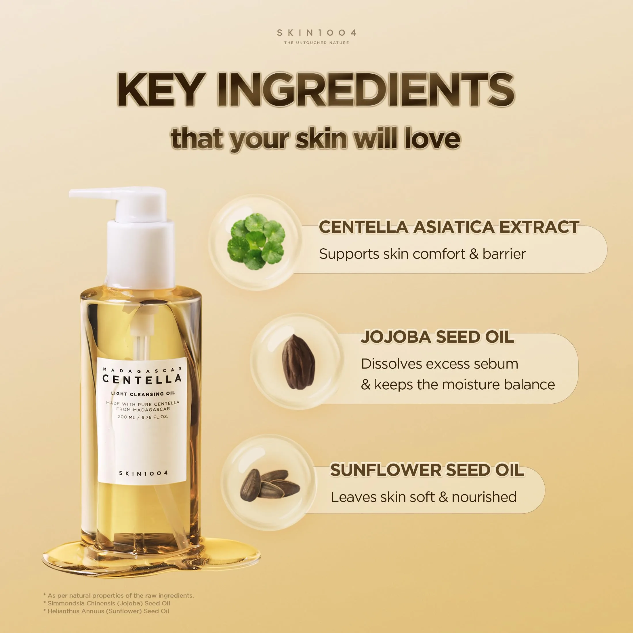 SKIN1004 Madagascar Centella Light Cleansing Oil 6.76 fl.oz, 200ml | Gentle Oil Cleanser for Face, Korean Facial Cleanser, Double Cleansing