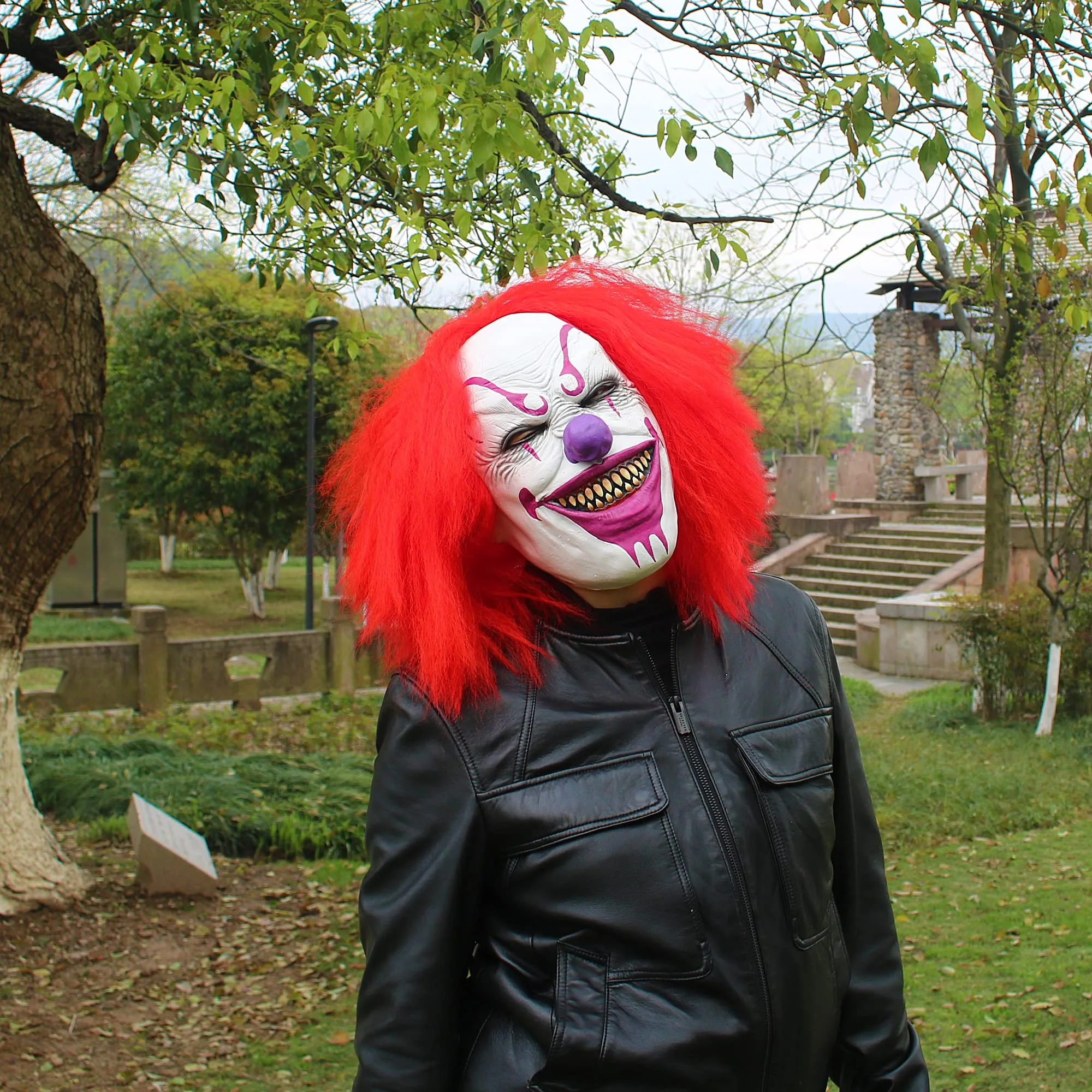 Scary Evil Killer Joker Clown Latex Mask Halloween Horror Cosplay Costume Prop