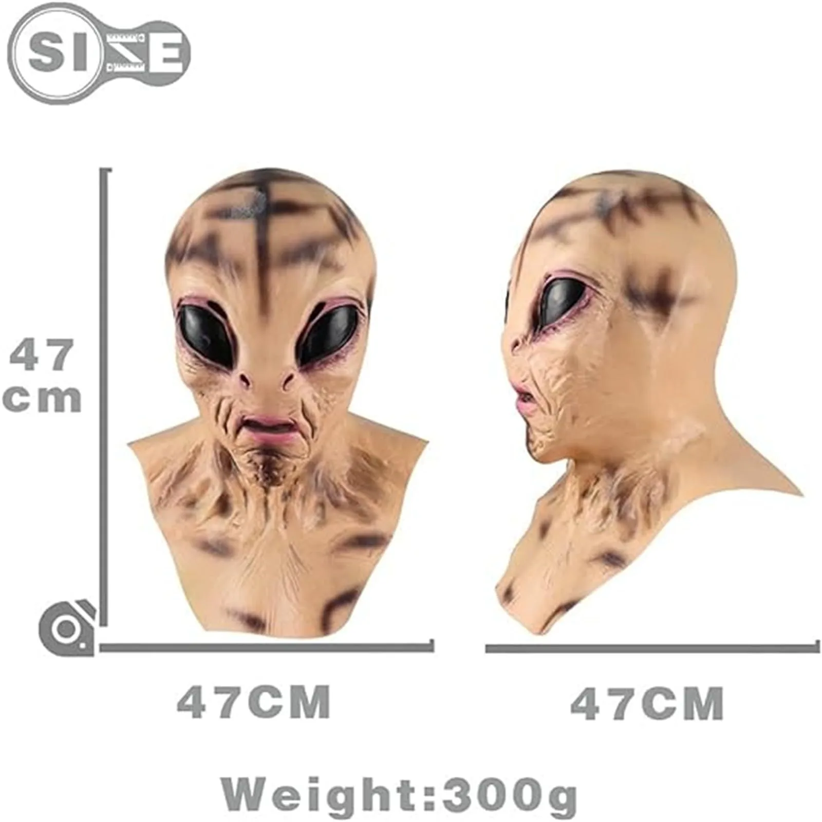 Alien Masks for Adults Latex Full Head Realistic Masks Fancy Dress for Halloween Costume Party Alien Latex Full Head Masks