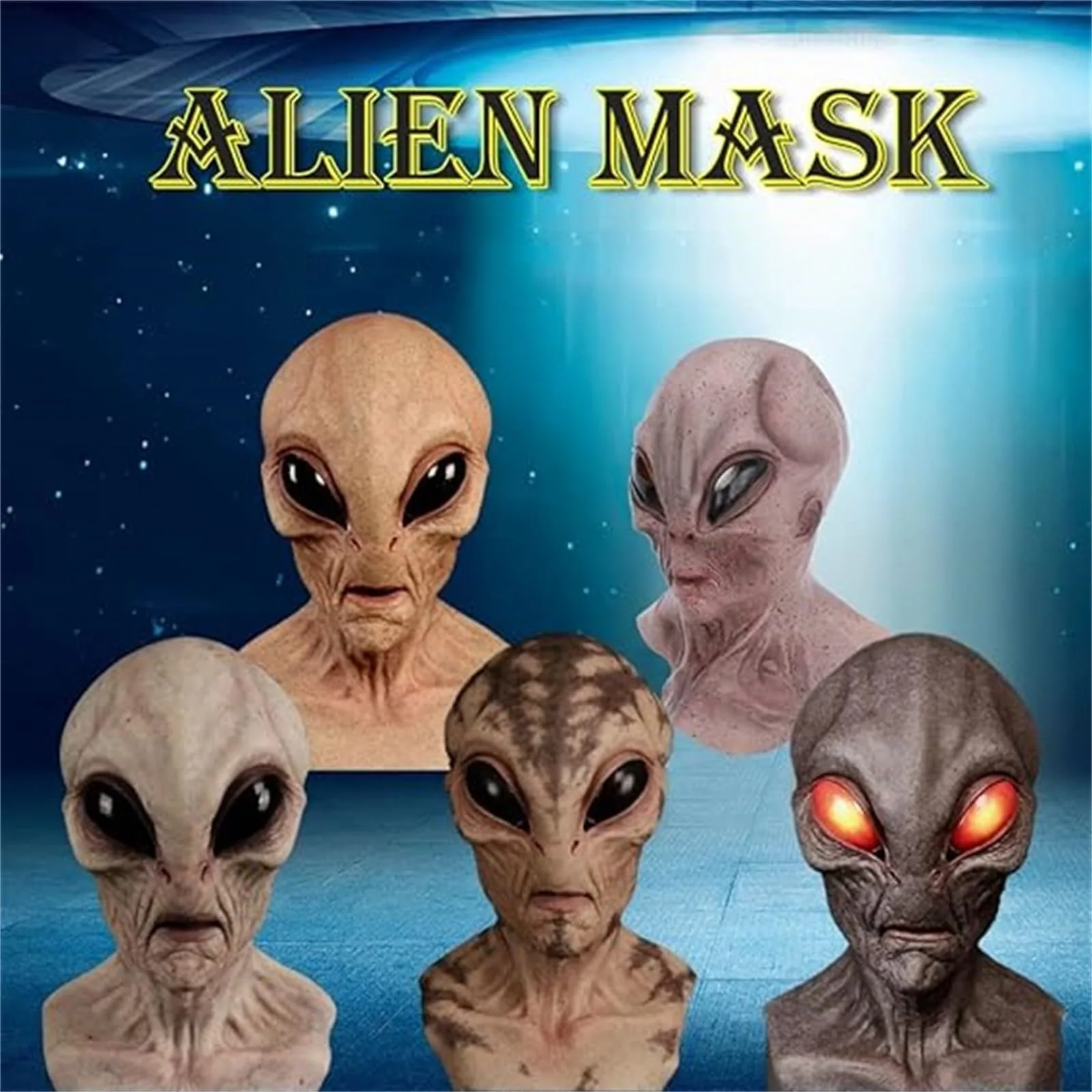 Alien Masks for Adults Latex Full Head Realistic Masks Fancy Dress for Halloween Costume Party Alien Latex Full Head Masks