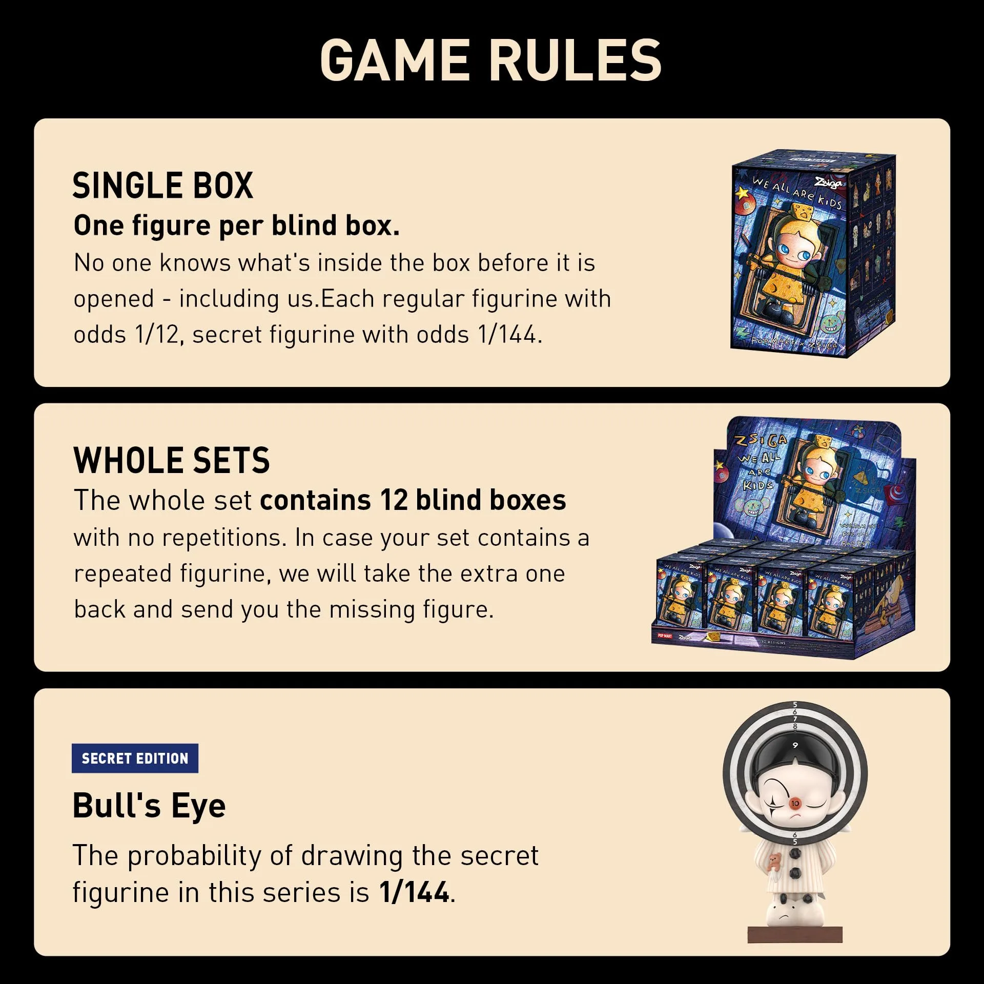 POP MART Zsiga We All are Kids Series Figures, Zsiga Blind Box Figures, Random Design Action Figures Collectible Toys Home Decorations, Holiday Birthday Gifts, Single Box