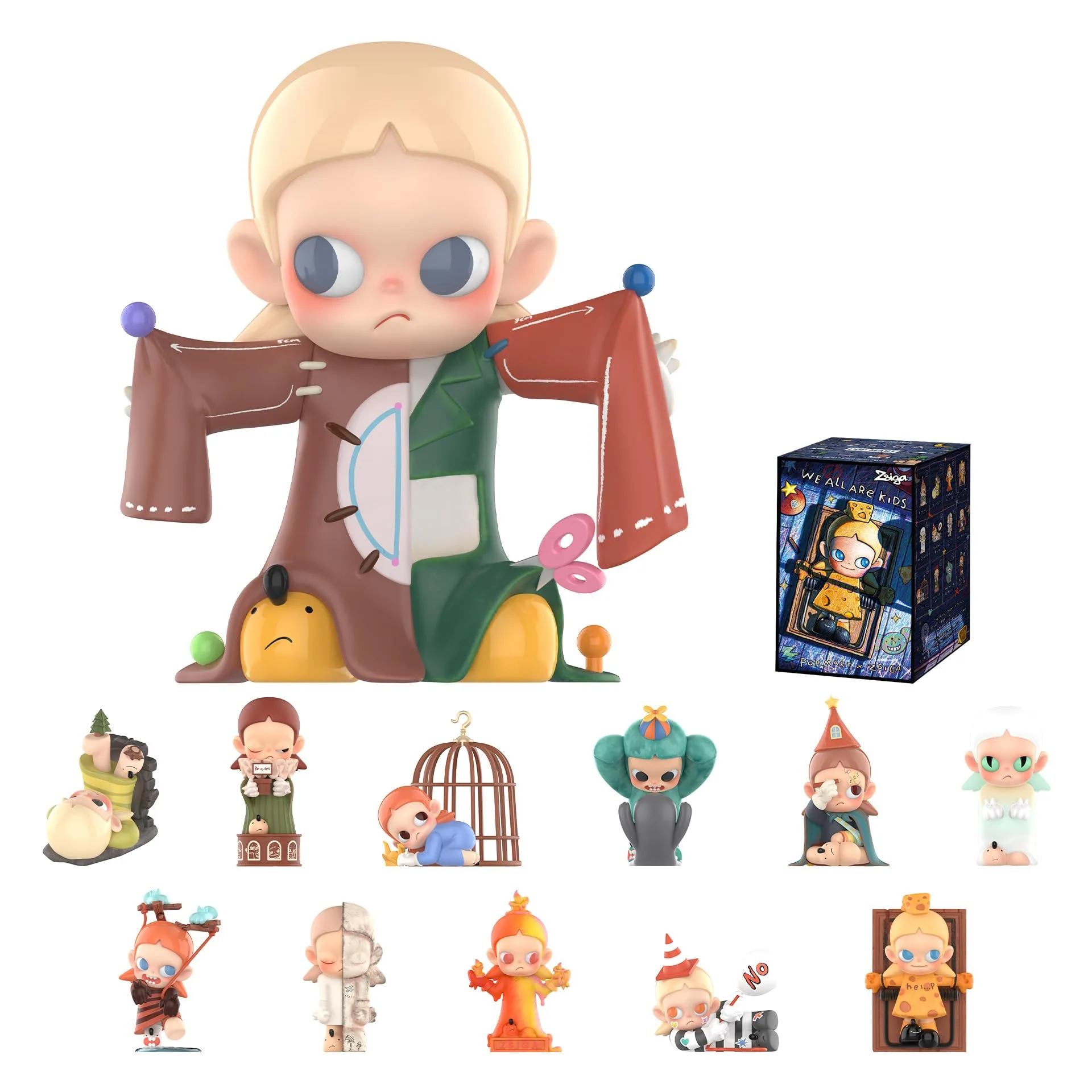 POP MART Zsiga We All are Kids Series Figures, Zsiga Blind Box Figures, Random Design Action Figures Collectible Toys Home Decorations, Holiday Birthday Gifts, Single Box