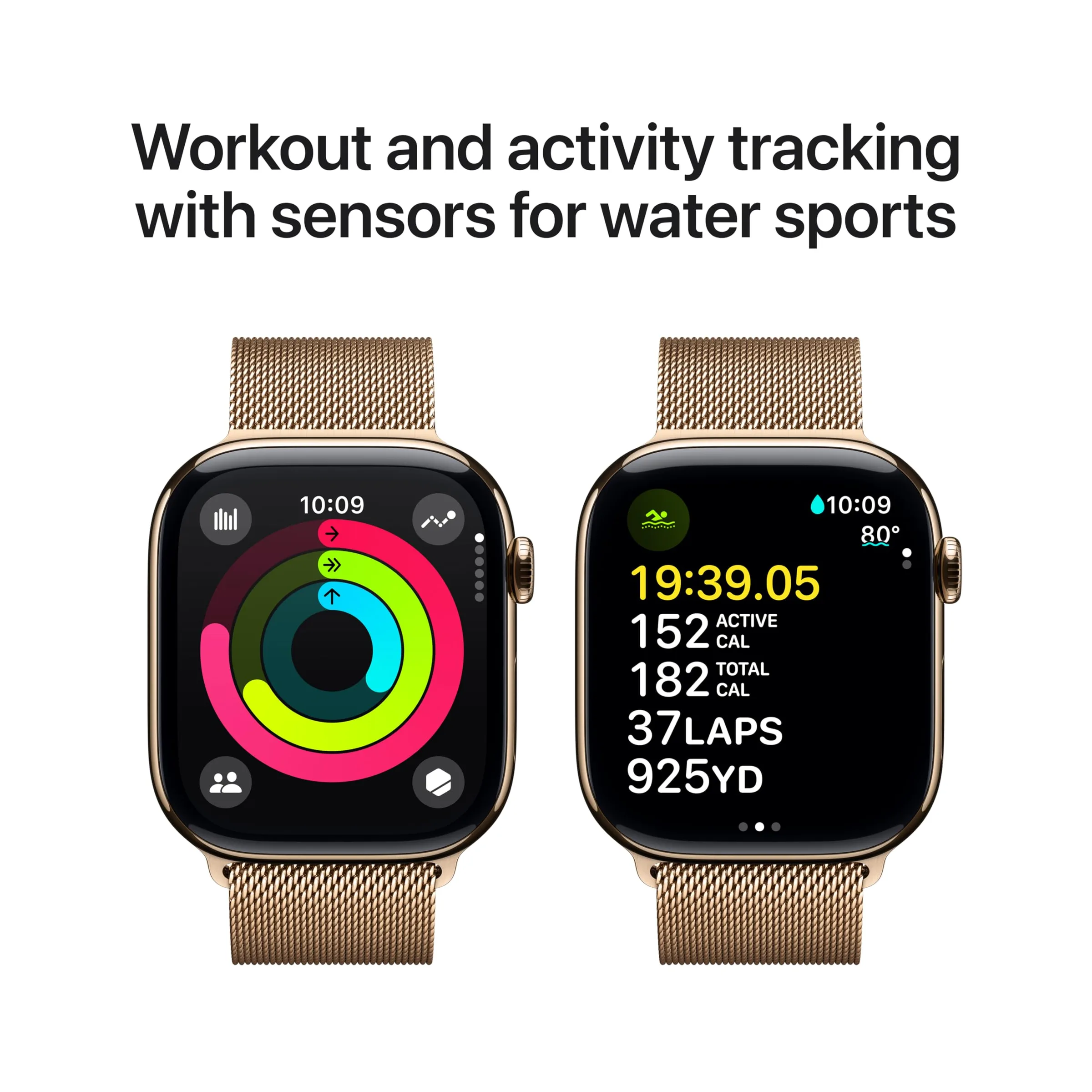Apple Watch Series 10 Aluminum 46mm GPS + Celular Sport Band - Finish - Rose Gold -Light Blush M/L