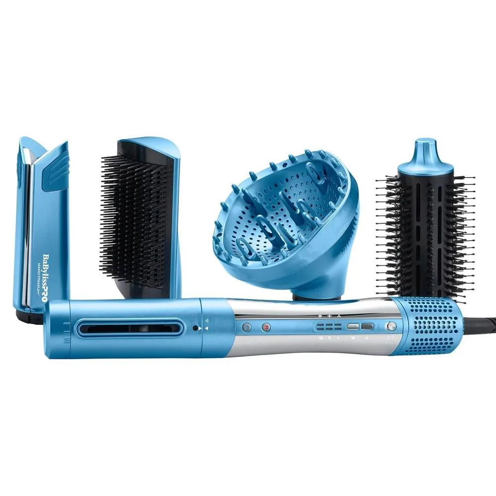 StyleSwitch Ionic Multi-Styler, Air Styler and Hair Dryer, Lightweight Hot Air Brush with 5 Attachments, Automatic Dual Voltage