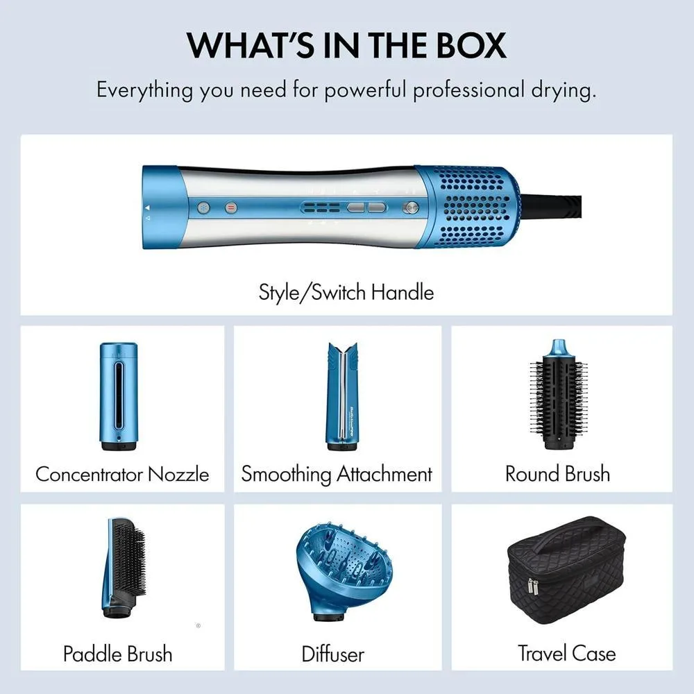 StyleSwitch Ionic Multi-Styler con 5 accesorios, secador de cabello, cepillo de aire caliente y voltaje automático dual